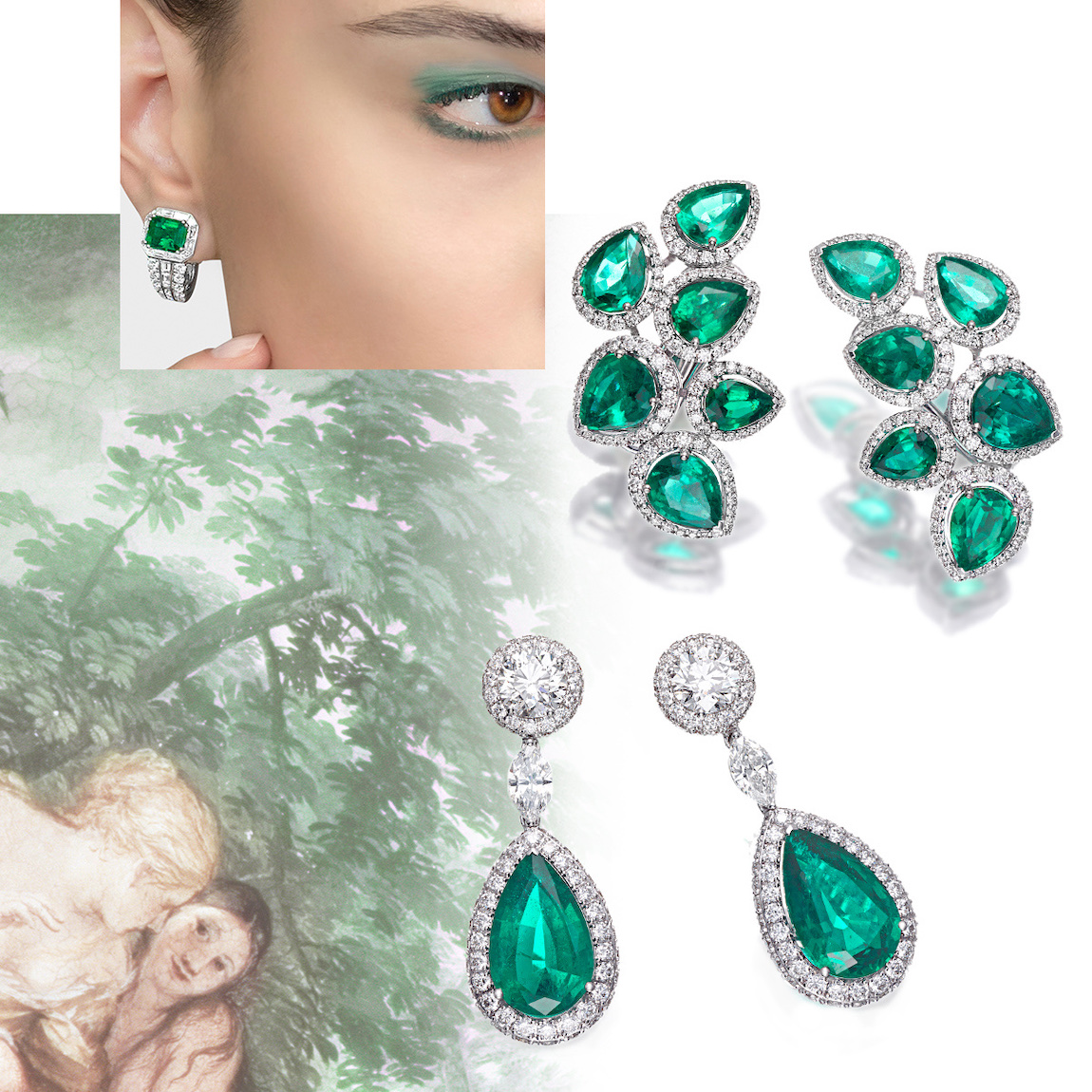 PICCHIOTTI Masterpieces Emerald earrings, Masterpieces Emerald Drop earrings, Fit for a Queen Emerald earrings
