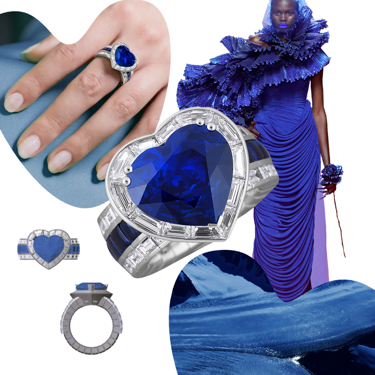 PICCHIOTTI Sapphire Heart Xpandable ring, Robert Wun, Paris, Spring/Summer 2024 (Getty)